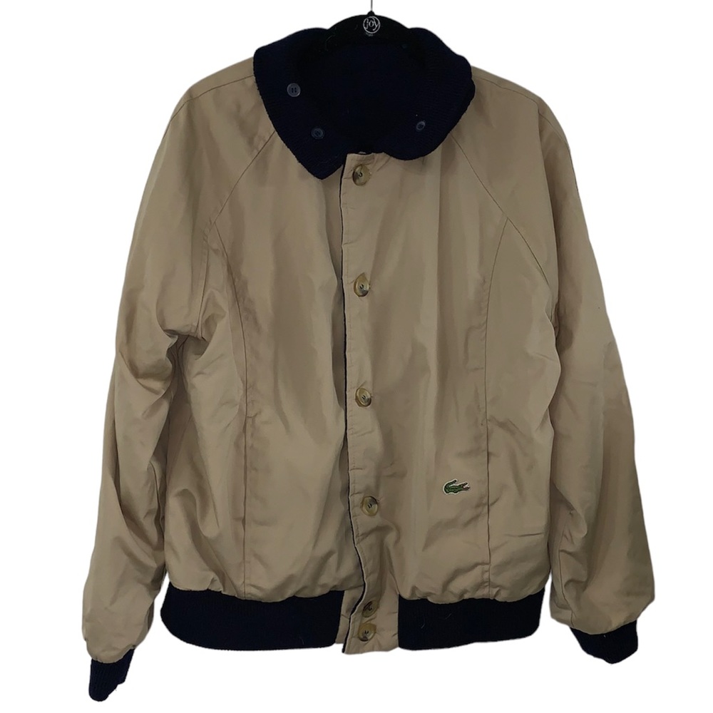 Lacoste Beige and Navy Bomber Jacket